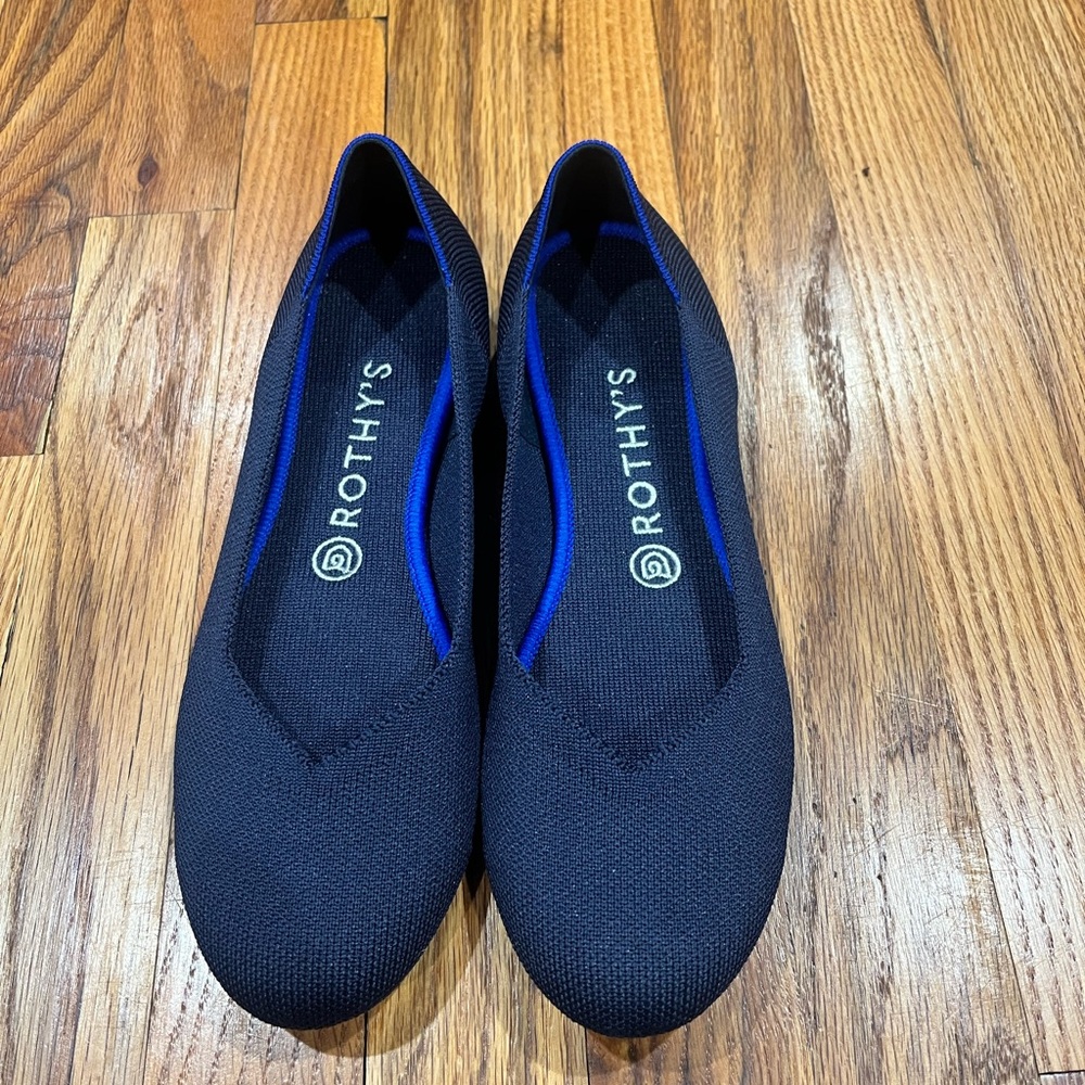 Rothy's‎ The Flat Navy Blue Knit Washable Women's 9 Slip On Ballet Style Shoe